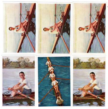 1932/33 Sanella Margerine Rowing Sculling Type III Non Sports Card Lot 6 Nice 
