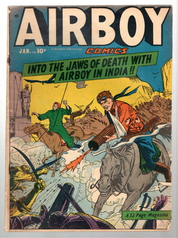 1951 Hillman Publications Airboy Comics Golden Age Vol #7 #12 VG++ Beautiful Cover