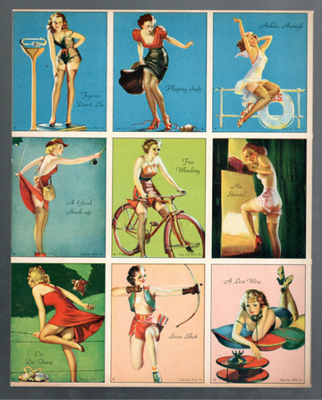 1944 Gum Inc. American Beauties Non Sport Cards Uncut Sheet 9 Ea. Sheet D