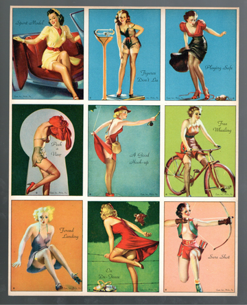 1944 Gum Inc. American Beauties Non Sport Cards Uncut Sheet 9 Ea. Sheet B