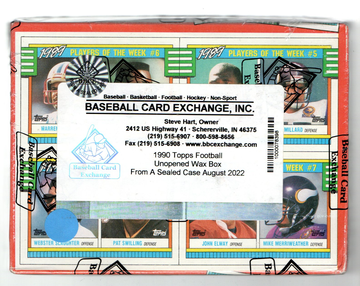 1990 Topps Football Card Wax Box Lot 2 Each 1 is BBCE FASC 1 Raw for Rippin'