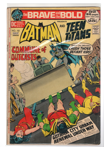 1971 DC Brave & The Bold #102 Batman & The Teen Titans  VG- 25 Cent 52 Page