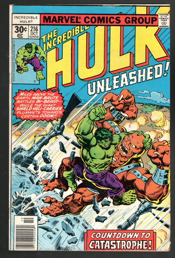 1978 Marvel Comic Book Incredible Hulk #216 Nice F++/VF- Condition