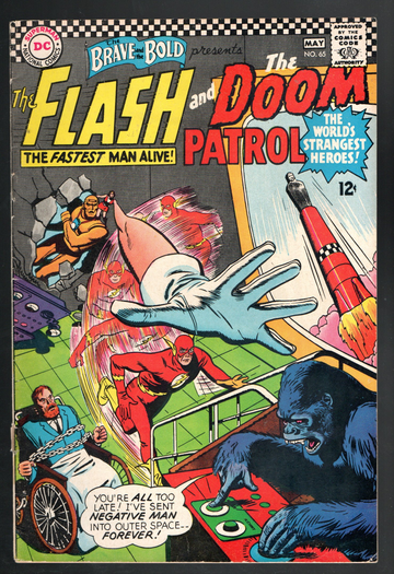 1965 DC Comic Brave & the Bold #65 Flash & the Doom Patrol VF-