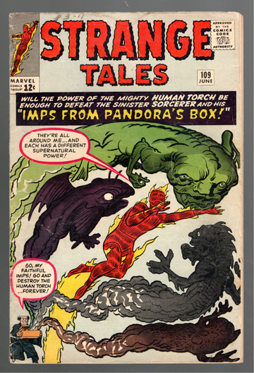 1963 Marvel Comic Book #109 Torch Sub Mariner Fantastic Four VG++