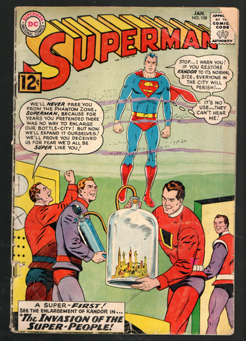 1962 DC Comic Book Superman #158 Good/VG or so Condition