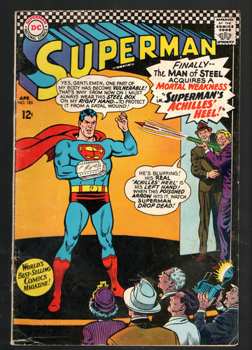 1969 DC Comic Book Superman # 185 VG++/Fine-