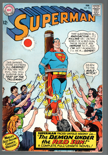 1968 DC Comic Book Silver Age Superman #184 VF Condition