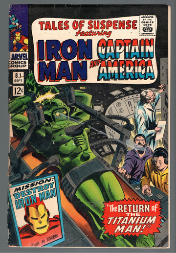 1964 Marvel Comic Book Tales Of Suspense Iron Man Cap America VG++/F-
