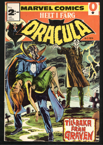 1974 Marvel Comic Book #3 Swedish Same as TOD #16 F/VF US