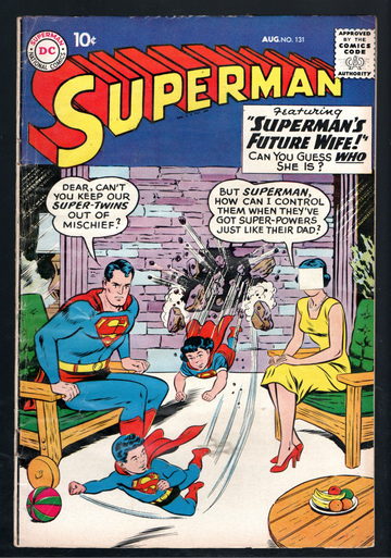 1959 Golden Age DC Comic Book Superman # 131 Future Wife FINE +-