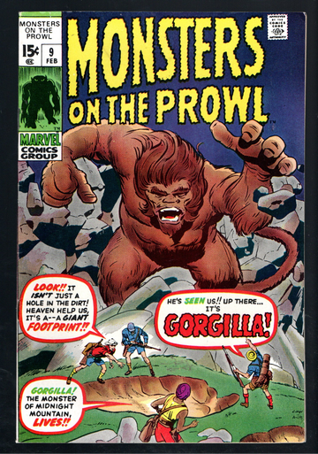 1971 Silver Age Marvel Comic Book Monsters On The Prowl # 9 F/VF Barry Smith Art
