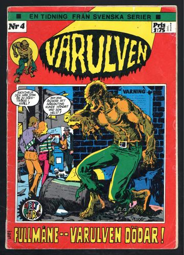 1974 Varulven Werewolf By Night #4 Which is the #1 Swedish Version FINE+