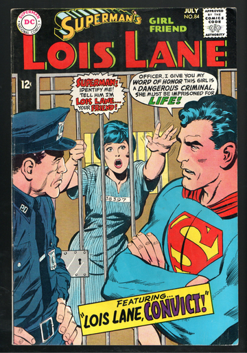 1967 DC Silver Age Comic Book Superman's Girlfriend Lois Lane #84 VF