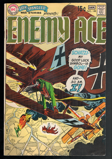 1969 DC Comic Book Star Spangled War Stories #148 Enemy Ace FINE +/- Condition