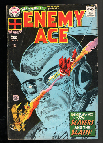 1968 DC Comic Book Star Spangled War Stories #138 1st Enemy Ace Origin VG+ Kubert Art