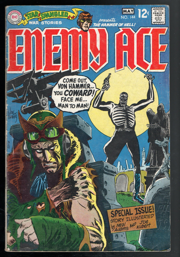 1968 DC Comic Book Star Spangled War Stories #144 Enemy Ace  W/ Neal Adams & Kubert Art VG+