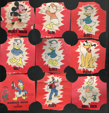 1950 Walt Disney Wonder Bread End Label Cards Non Sport Used Lot 14 Each G-VG