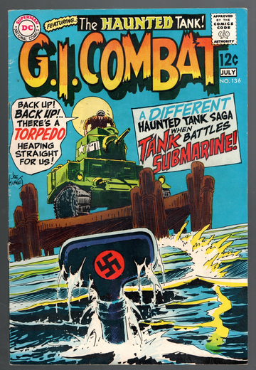 1969 DC Silver Age Comic Book G. I. Combat #136 FINE/VF Condition
