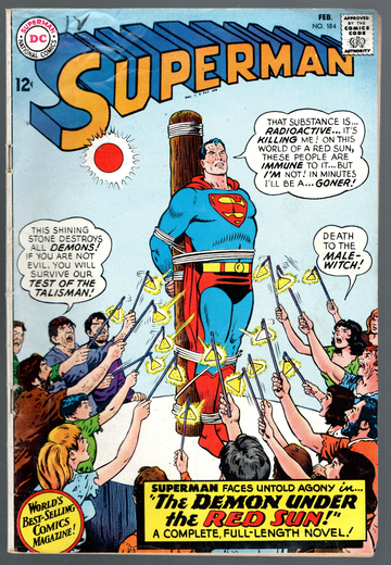 1966 Silver Age DC Comic Book Superman #184 VG or so Condition