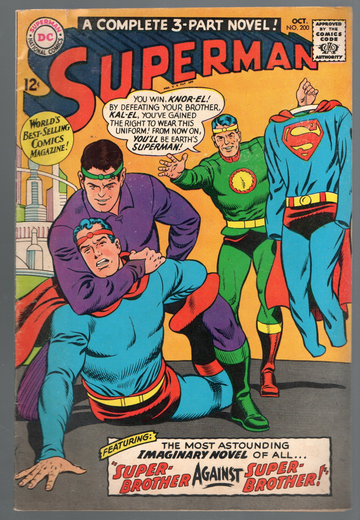 1970 Silver Age DC Comic Book Superman #200 F/VF or so Condition