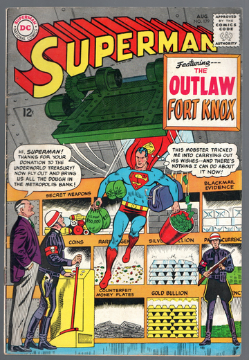 1967 Silver Age DC Comic Book Superman #179 Fine++/- or so Condition