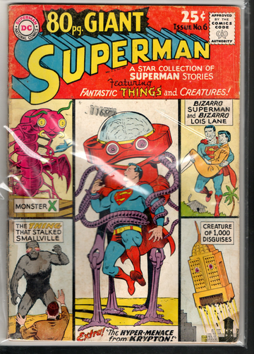 1967-69 DC Silver Age Comic Lot of #4 Each 80 Eighty Page Giants Superman #6 & #13-15