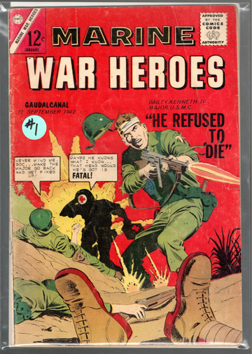 1964 Charlton Comics Silver Age Marine War Heroes Lot 7 each #1 2 3 6 8 10 16