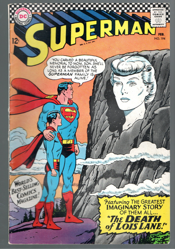 1968 DC Comic Silver Age Superman #194 Fine++/VF- Or So Condition