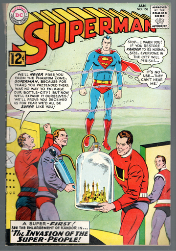 1962 DC Comic Silver Age Superman #158 VG++/F- Or So Condition