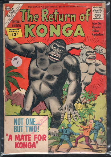 1963 Charlton Comics Return of Konga #1 Steve Ditko Cover & Art VG