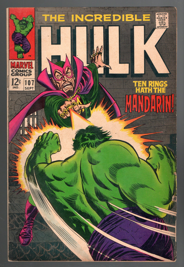 1966 Marvel Comics Silver Age Book Incredible Hulk #107 VG++/Fine++ Condition