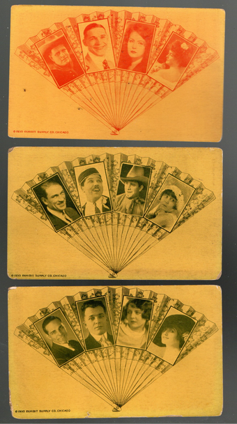 1930 Exhibit Supply Company Non Sport Movie Star Fan Card Lot #1, 3 Each