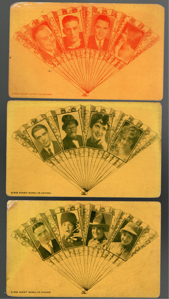 1930 Exhibit Supply Company Non Sport Movie Star Fan Card Lot #2, 3 Each