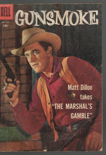 For Sale is a 1959 Dell Four Color Gunsmoke #769 2nd Ever appearance in Comics Gunsmoke in VG or so Condition.