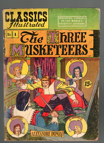 1943 Classics Illustrated #1 The Three Musketeers HRN #1 ($15 Cent Price, Signify's 3rd Print)