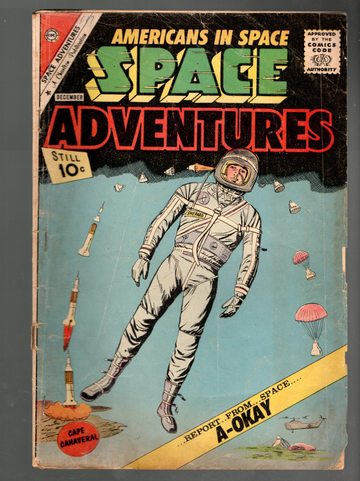 1956 Charlton Comic Book Space Adventures #43 Key Iss. Astronaut Alan Sheppard Story Good++/VG--