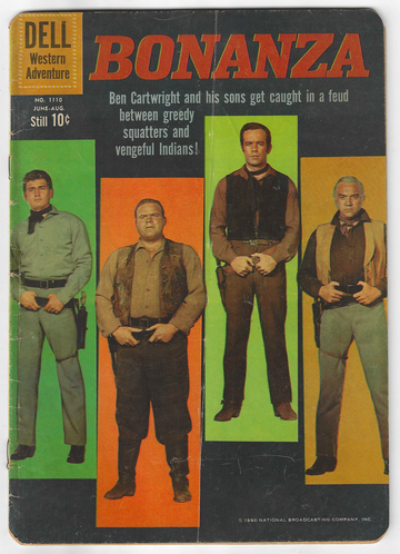 1960 Dell Four Color Western Bonanza #1221 Comic Book Silver Age Good+/-. First Appearance Comics for Bonanza.