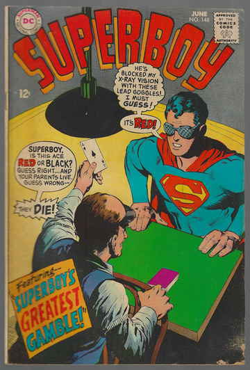 1969 DC Silver Age Comic Book Superboy #148 VG+ Condition