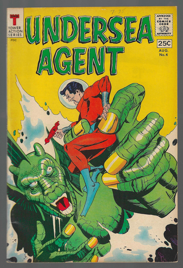 1966 Silver Age Tower Comic Book Undersea Agent #4 Copy #2 Gil Kane Art VF+ Condition