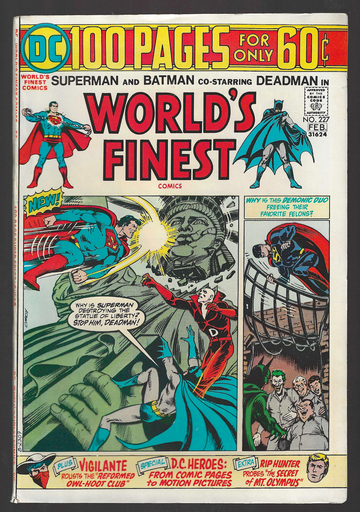 1973 DC Comic Book World's Finest #227 100 Page Giant N Adams Batman Superman in VF+++