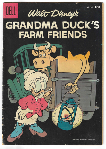 1957 Golden Age Dell Four Color #763 Comic Book Disney's Grandma Duck's Farm Friends FINE+ Condition