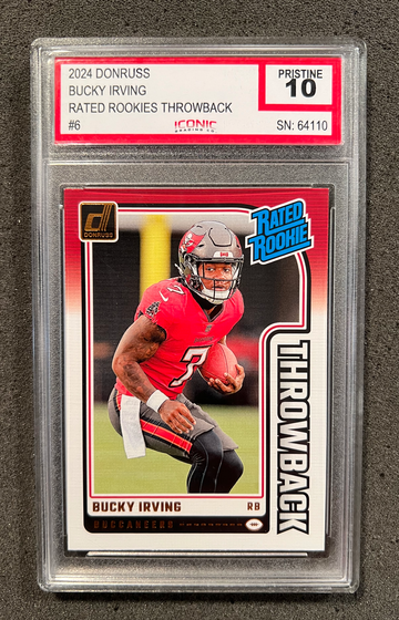 Bucky Irving 2024 Donruss Iconic Grading 10