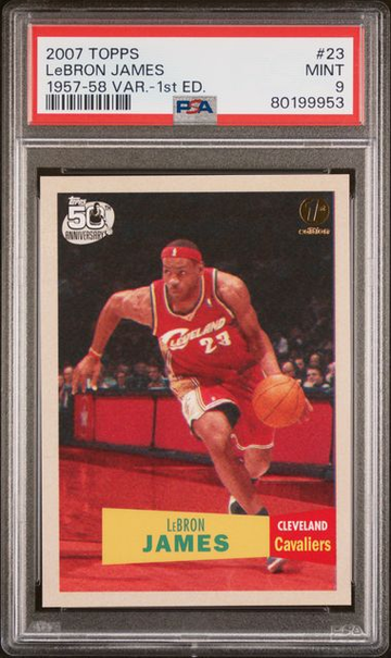 2007 Topps Lebron James 1st Edition 1957-58 Variation 063/119 PSA 9 MINT Pop 5 1 Higher