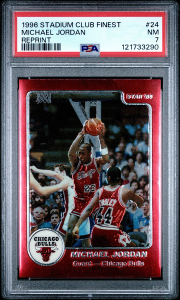 1996 Stadium Club Finest Michael Jordan PSA 7 Near Mint UNDERGRADED