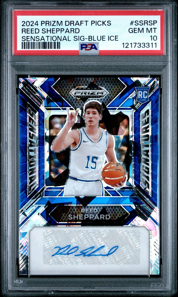 2024 Panini Prizm Reed Shepherd ROOKIE AUTO Blue Ice /75 PSA 10 GEM MINT POP 4