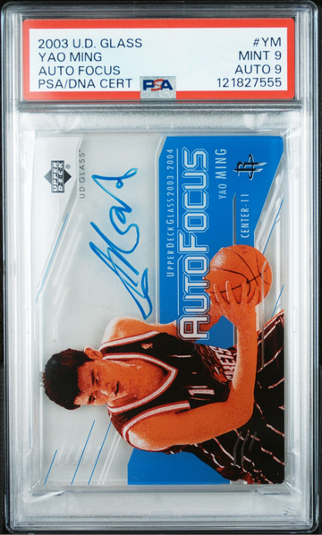 2003 Upper Deck Glass Yao Ming Autofocus AUTO PSA 9 MINT