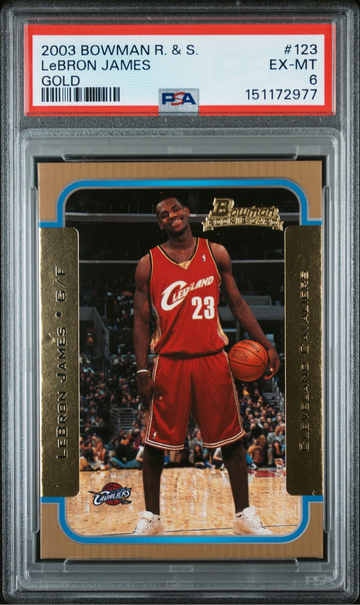 2003 Bowman R & S Lebron James ROOKIE GOLD #123 PSA 6 EX-MINT