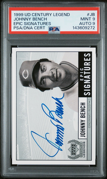 1999 Upper Deck Century Legends Johnny Bench Epic Signatures PSA 9 MINT