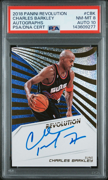 2018 Panini Revolution Charles Barkley AUTO PSA 8/10 On Card